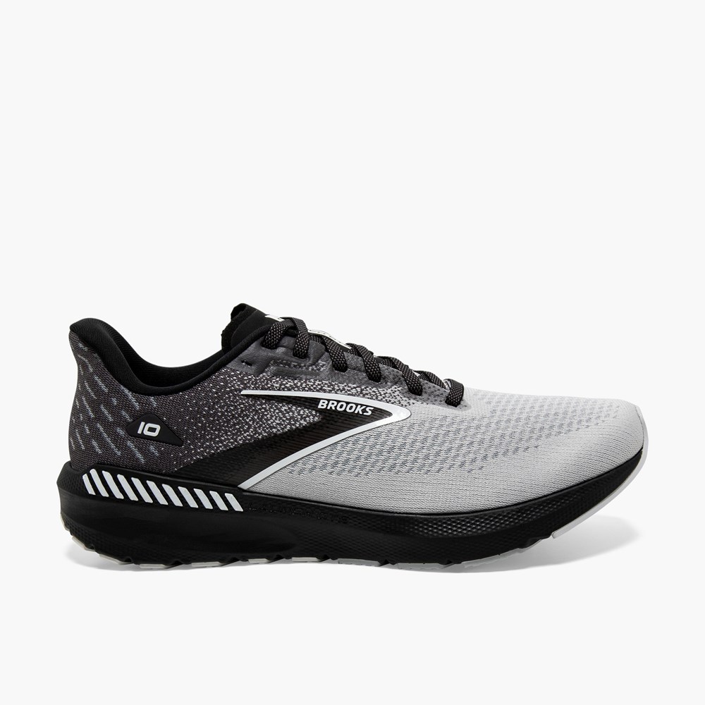 Chaussures Running Route Brooks Launch GTS 10 Speed Support Grise Noir Homme | IMQ-8221411